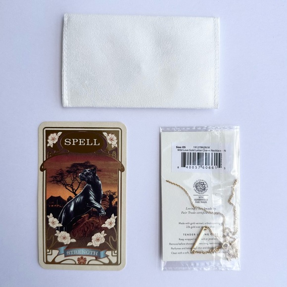 SPELL Wild Love Gold ‘N’ Letter Charm Necklace NWT - Picture 5 of 12